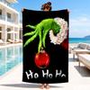 Green monster Christmas Spirit Beach Towel, Microfiber Beach Towel, Perfect For Pool, Beach, Travel, Home Decor Beach Party Fan gifts