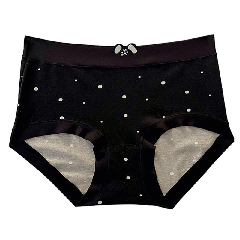 Damen Frühling Sommer Süße Dackel Aufdruck Baumwolle 10A Antibakteriell Verlängerter Schritt Mittlere Taille Slips