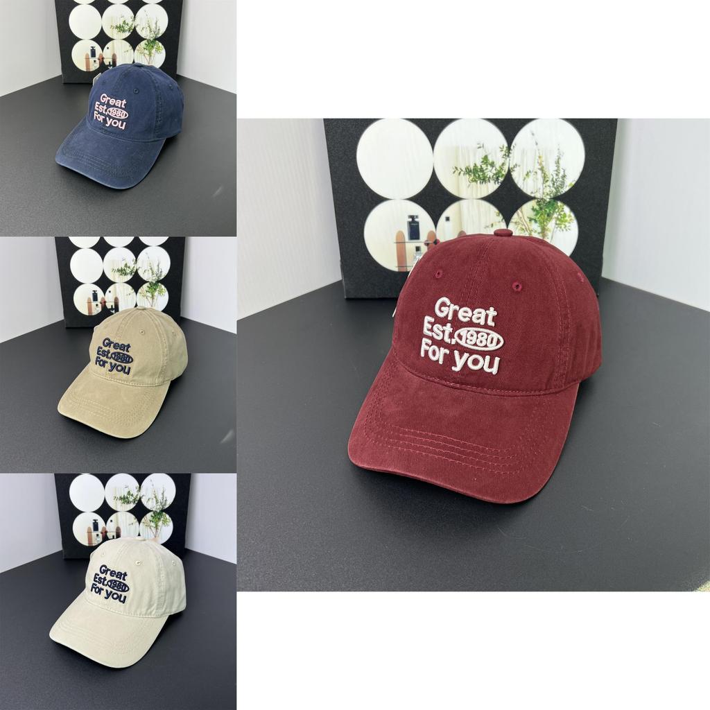 Unisex Cotton Baseball Cap With Embroidered Letters For Casual Sun Protection