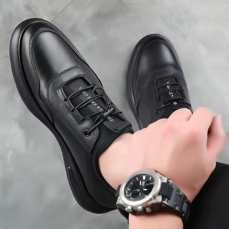 New Men's Shoes Fashion Business Leather Shoes Men's Breathable Lace Up Soft Leather Casual Shoes Formal Wear British Style Men's Shoes