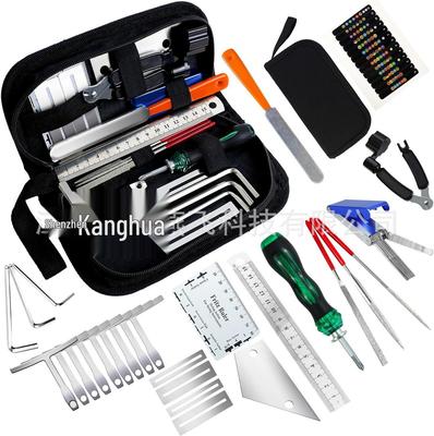 28-in-1 Guitar Tool Kit: File Leveling, String Winder, T-Square, Hex Wrenches & More Repair Accessories.