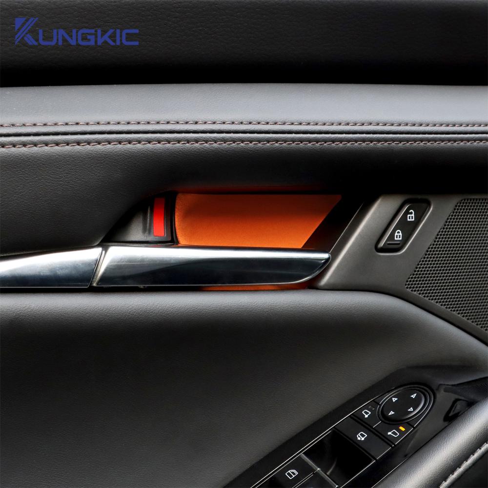 Camoscio Premium Per Mazda 3 CX30 CX-30 2019 2020 2021 2022 2023 2024 2025 Mazda3 Axela 4 Pezzi Pannello Interno Porta Auto Ciotola Adesivo sqmhc03