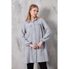 Women's Imported Linen Tunic Shirt With Gathered Front And Elastic Sleeves