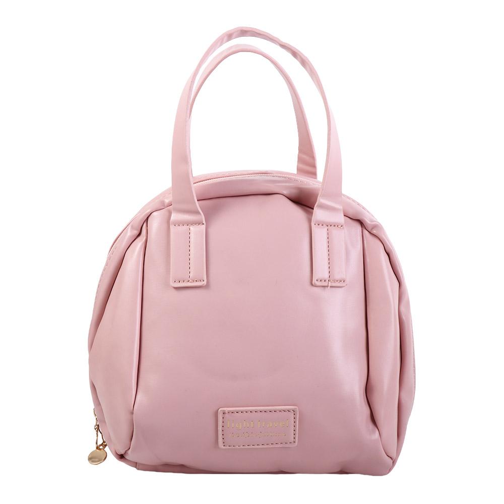 Fashion Zipper PU Leather Cosmetic Bag Handbag Shell Bag Makeup Pouch Bag Makeup Tote Korean Style Travel Wash Bag Female/Girls