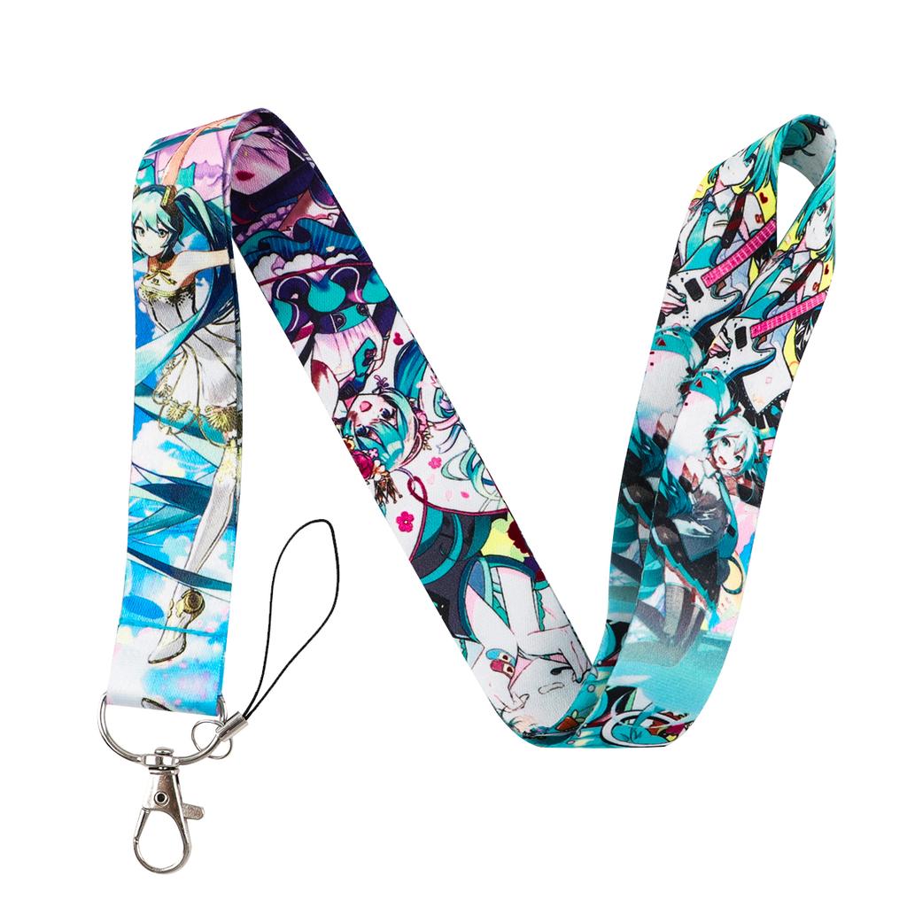 Anime Girl Lanyard Manga Card Holder Neck Strap for Key ID Card Phone Straps Badge Holder Keyrings Cosplay Accessories Gifts