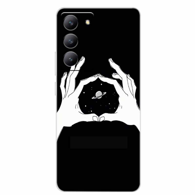 For Redmi 15 4G Phone Case Fashion Flowers Transparent Silicone TPU Soft Back Cover Case For Xiaomi Redmi 15 5G Case Redmi15 Bag