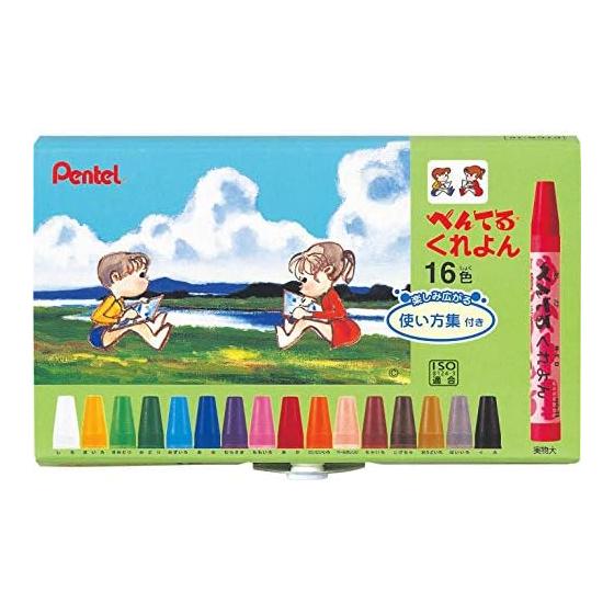 Набор мелков Pentel PTCR-16, 16 цветов, с руководством по использованию