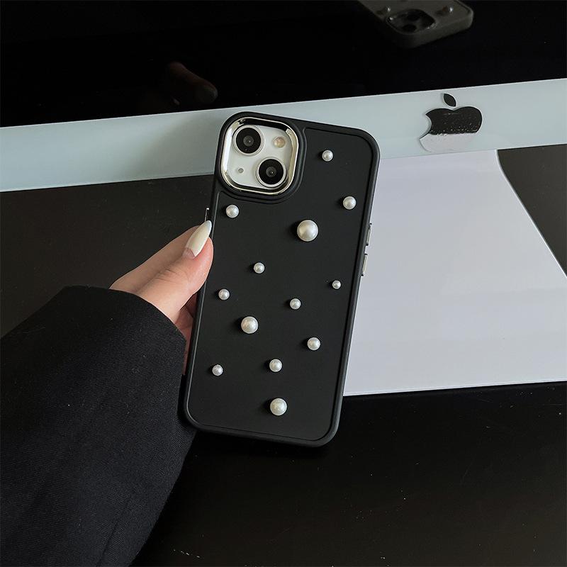 

Подходит для чехла для мобильного телефона Apple 16 Promax Защитный чехол для iPhone 15 Простой жемчужный 14/13 Креативный Роскошный iPhone16