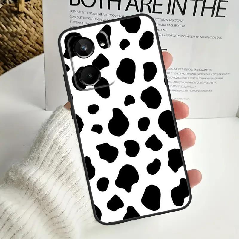 White Black Cow Print For Realme GT7 Pro GT6 C75 C61 C67 C63 C71 C55 C51 C65 C53 10 11 12 13 14 15 Pro Plus Case