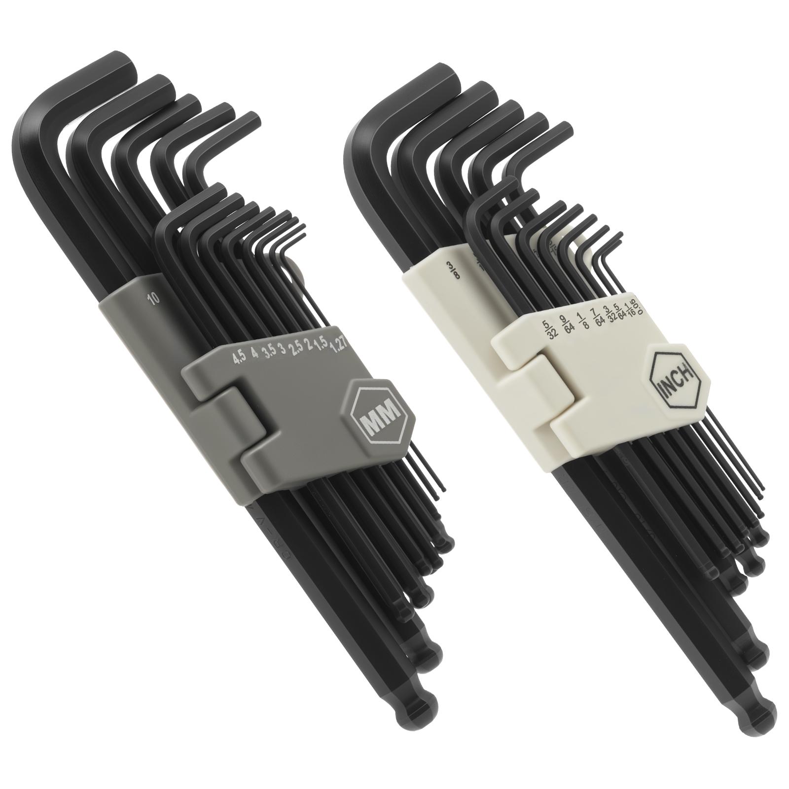 

26 Pcs Allen Wrench Set S2 Alloy Steel L Shape Hex Key Assortment Set Portable Enduring Hex Key Allen Wrenches for Tight Space