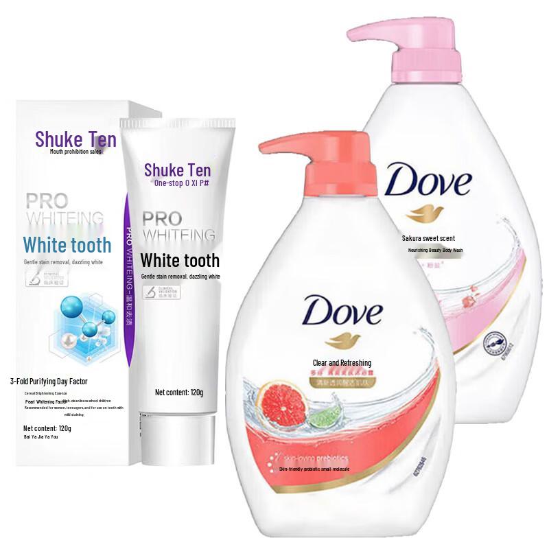 

Dove Gentle Cleanse Body Wash & S.K.Y. White Toothpaste Bundle