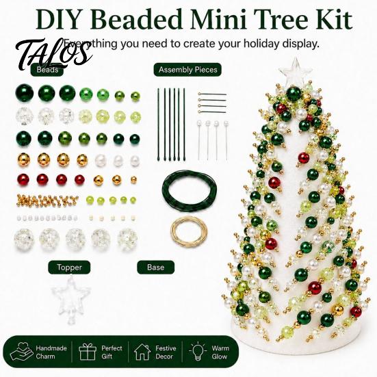 Crafting Kit for Beginners DIY Beaded Christmas Tree Kit, Handmade PVC Glitter Craft Gift Set, Easy To Assemble Art Kids And Adults Set