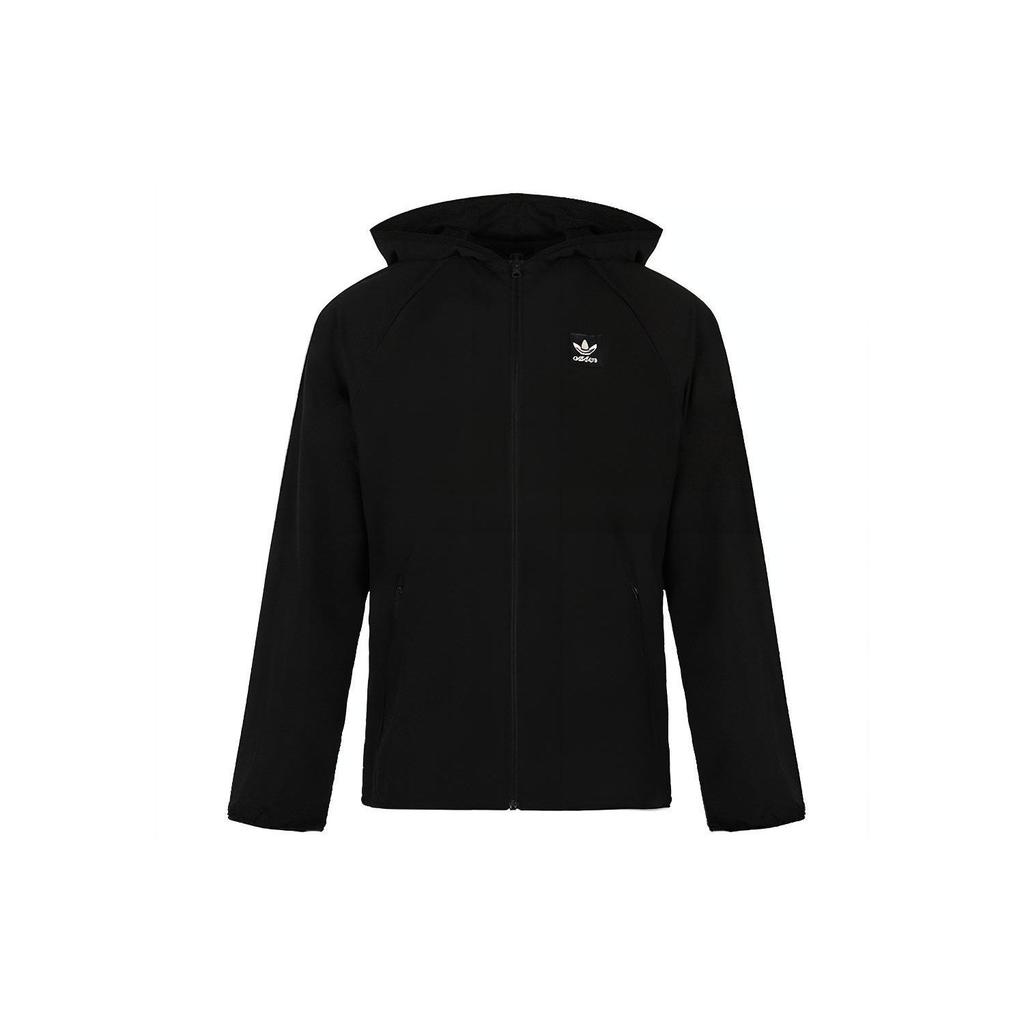 Adidas Originals Trefoil Sports Hooded Casual Jacket Men Jacket Black DU8322