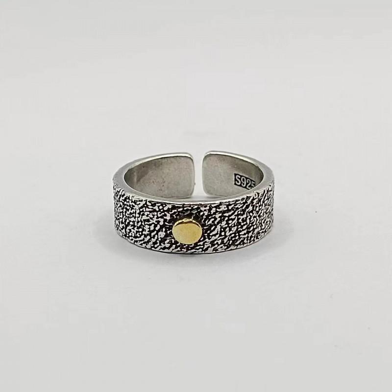 Handmade Vintage Sun Moon Couple Ring Set Adjustable Open Band Men Women Geometric Retro Jewelry