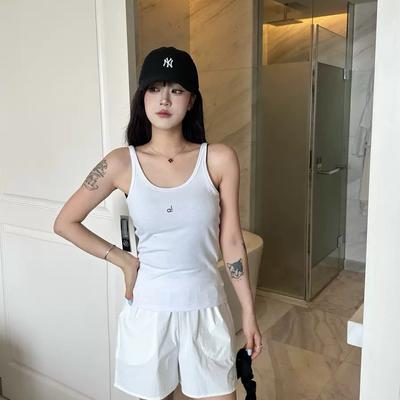 Spot Al * Letter Print Sling 26 Summer Elastic Thread Knitted Casual Sports Slim U-shaped Vest