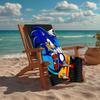 Ultra-Soft Beach Towel with Sonic Theme,Ideal for Pool - Camping, Diving - Perfect Travel Essential, Vibrant Beach Towel.