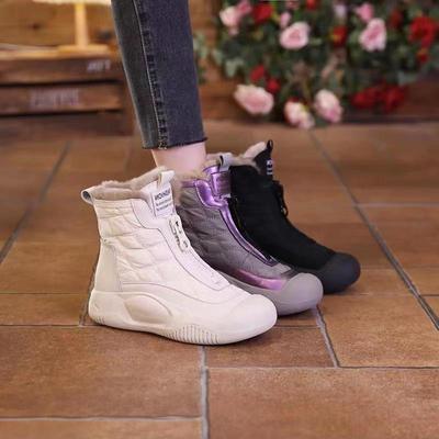 Schneestiefel mit dicken Sohlen, Neuer Stil, Mit Isolierung gefüllt, High-Top-Stiefel, Damen Baumwollschuhe