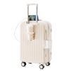 20-Inch Lightweight Women's Leather Carry-On with Silent Wheels and Multi-Functional Design