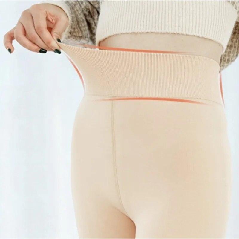 Winter Thermal Leggings Women Slim Translucent Stockings Thin Pants Sexy Elastic Thick Pantyhose
