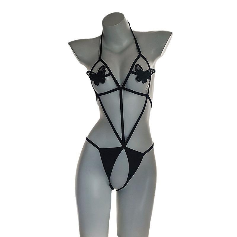 Large Size Erotic Underwear Sexy Hollow Perspective Open-file Onesie Hot Uniform Temptation Passion Pure Desire To Show Off