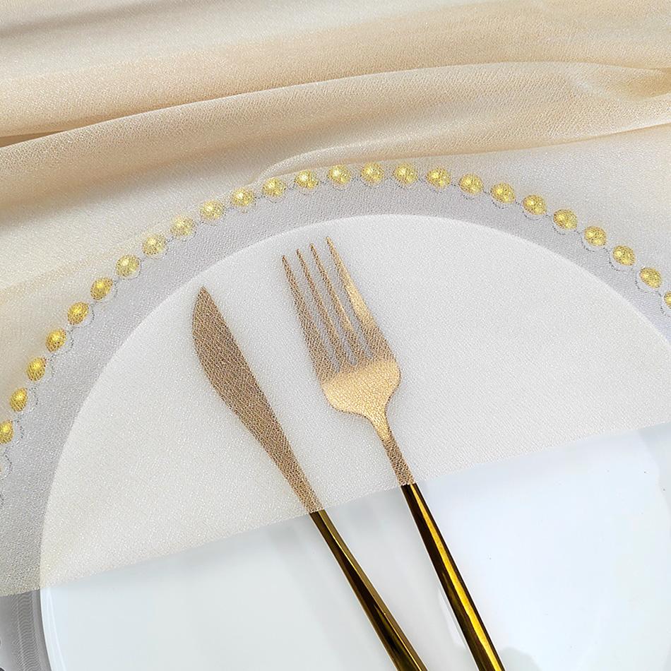 Chiffon Like Table Runner with Silver Sparkle for Wedding Rustic Boho Wedding Party Bridal Shower Decorations Birthday Party