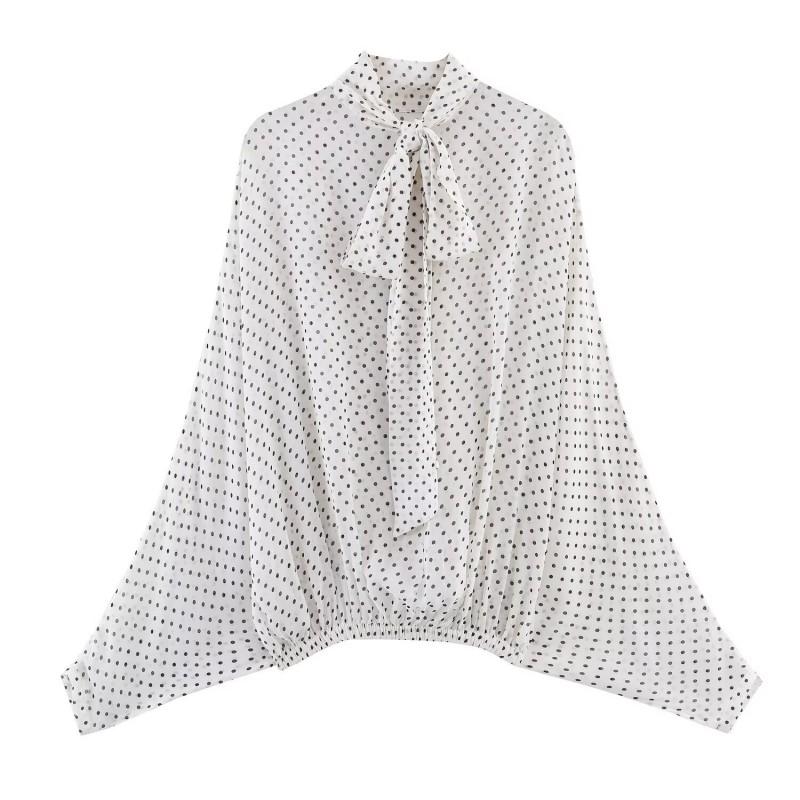 TAOP Womens Polka - Bow Shirt Midi Skirt Set 2026 Casual Office Outfit