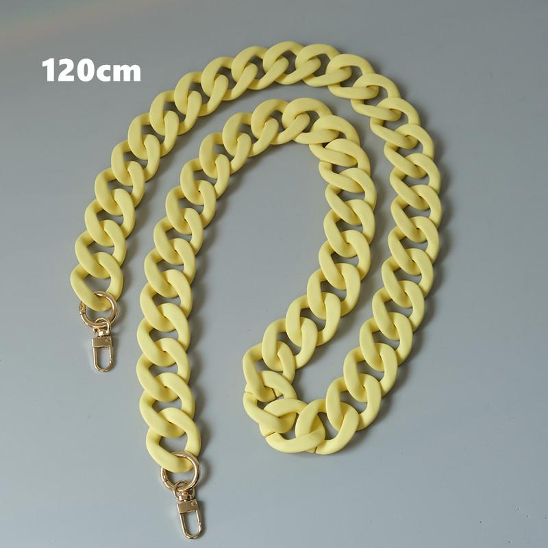 

Новая модная женская цепочка для аксессуаров, матовая, ярко-фиолетовая, синяя цепочка из смолы, матовый ремешок, женский клатч, цепочка на плечо, кошелек 120CM жёлтый