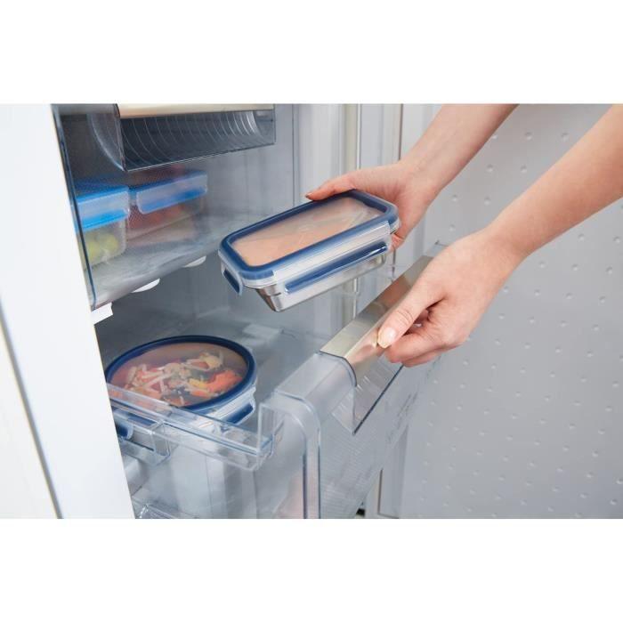 EMSA Boîte Clip &amp; Close 0,5L - Carré - Inox