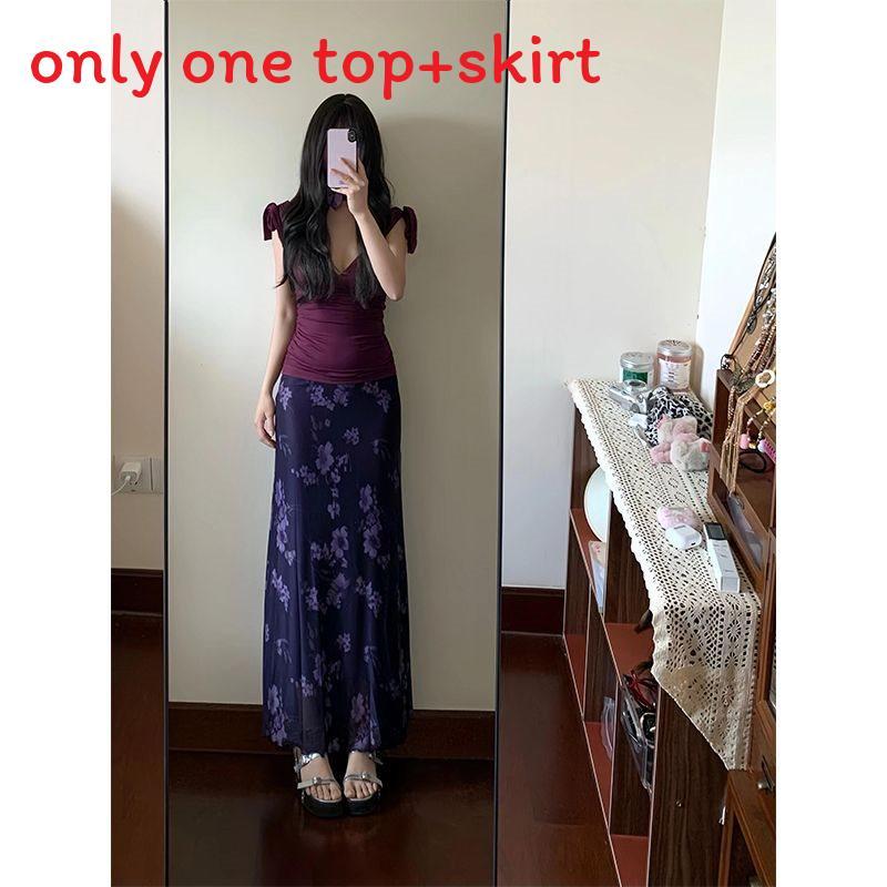 Summer Sexy Girl Purple Lace Layered Twopiece Set For Fashionable Wear