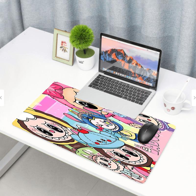 Labubu Print Mouse Pad, Anti‑Slip Desktop keyboard Mat, for PC Laptop Gaming Working Daily Use, Cool Festival Surprise Gift