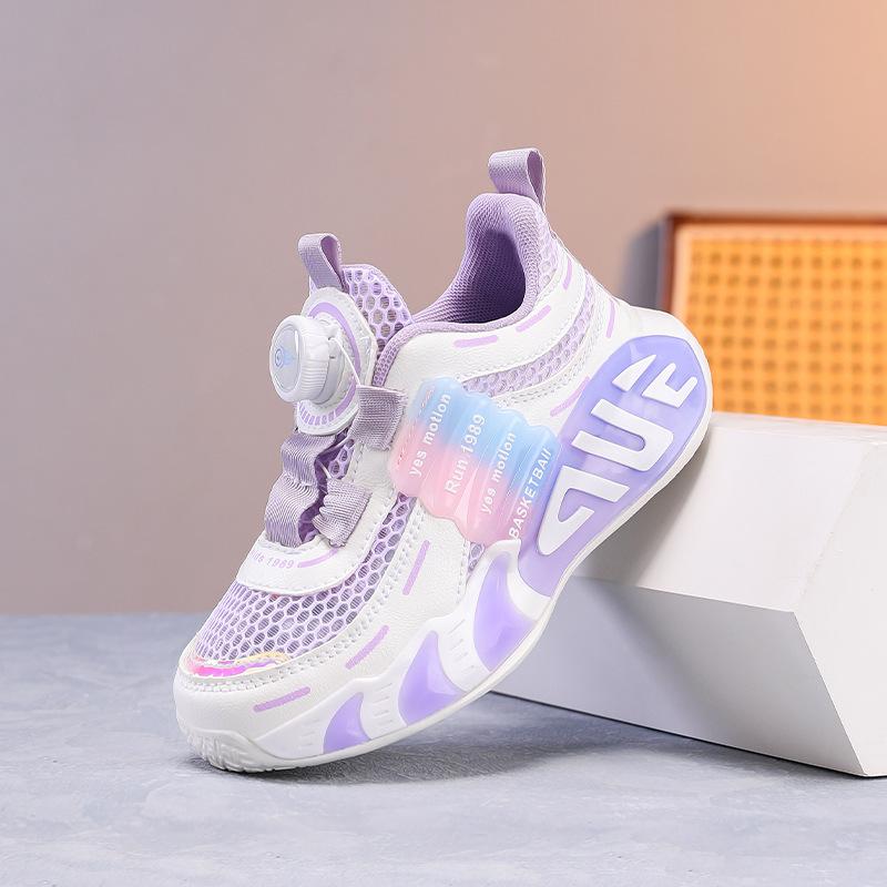 Boys' sneakers summer mesh breathable 2025 new children's mesh shoes medium and older boys' non-slip soft-soled running shoes