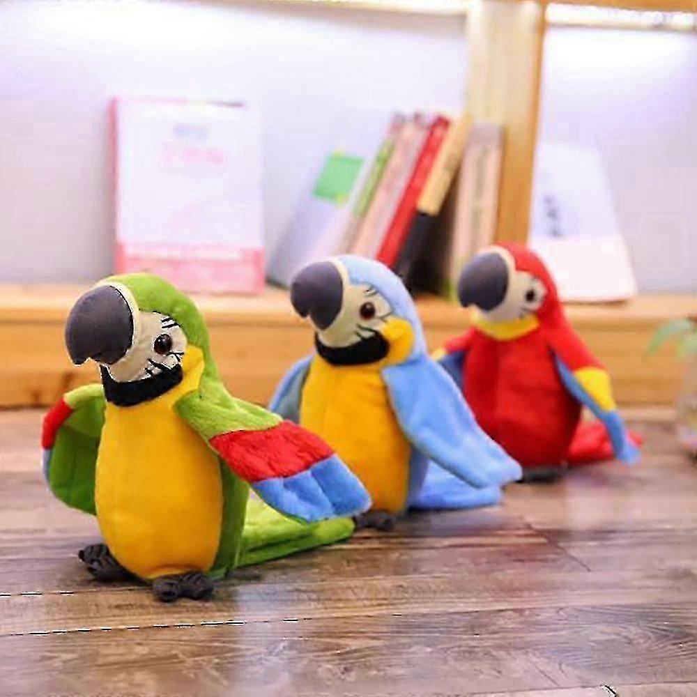 Talking Parrot Repeats What You Say Plush Animal Toy Electronic Parrot Toy Plush Toy Parrot Toys Best Gifts Suitable for Kids B [jkw]