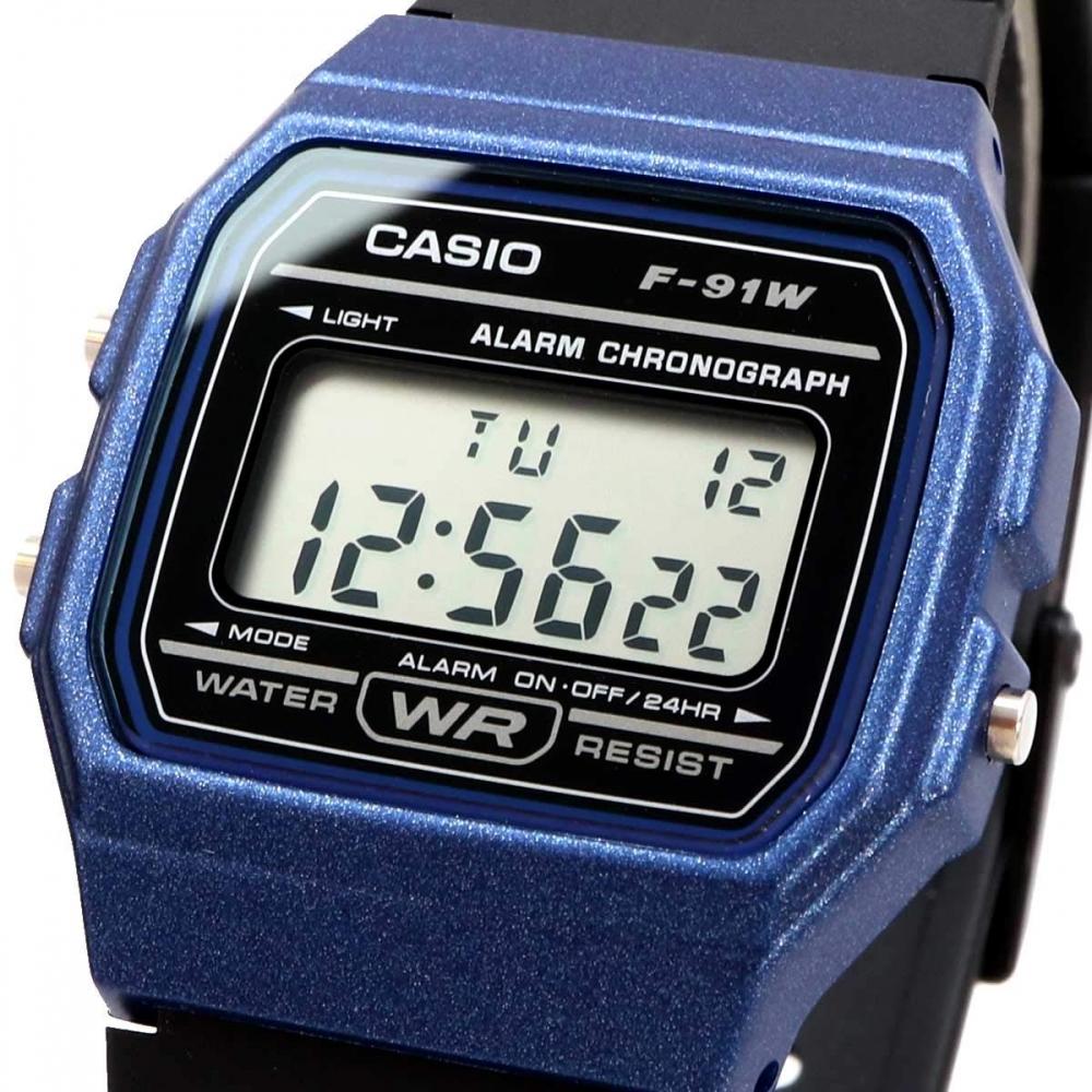 Casio CASIO Watch Quartz F-91WM-2A Unisex Cheap Casio Metallic Blue