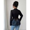 Fashionable Women's Western-style Suit Jacket with Lace Trim, Stylish, Versatile, Sexy, Slimming, Single-button, New Style, Casual Suit Jacket
