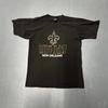Vintage 90s Faded Black New Orleans Saints "who Dat?" Big Print Graphic Tshirt
