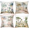 2D Flat Printing Palm Tree And Animal Pattern Cushion Covers Polyester Pillowcase, Sofa Decorative Cushion Cov Headboard Pillow