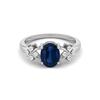 8X6MM Oval Blue Sapphire Gemstone 925 Sterling Silver Solitaire Vine-Inspired Women Wedding Ring