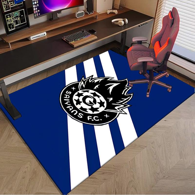 Flame Soccer Emblem Printed Area Rug for Office, Chair Rug, Decorative Carpet Floor Mat, Large Size Fan gifts Christmas gifts