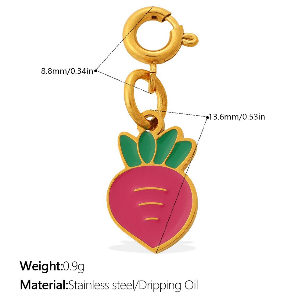 Small Fresh Pastoral Cute Vegetable Series Jewelry Buckle Pendant Stainless Steel DIY Bracelet Necklace Accessories