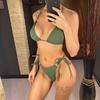 8 Colors Sexy Halter Strappy Ribbed Bikini Women Swimwear Female Swimsuit Two-pieces Bikini set Bather Bathing Suit Swim