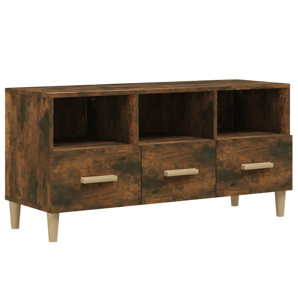 TV Cabinet Smoked Oak 102 x 36 x 50 cm Wood Based Panel