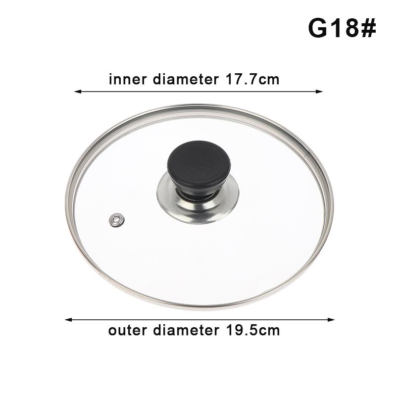 Visible Pot Cover Tempered Glass Pot Lid Stainless Steel Rimmed Pan Lid Spill Shatter-Proof Round Chef Glass Cover