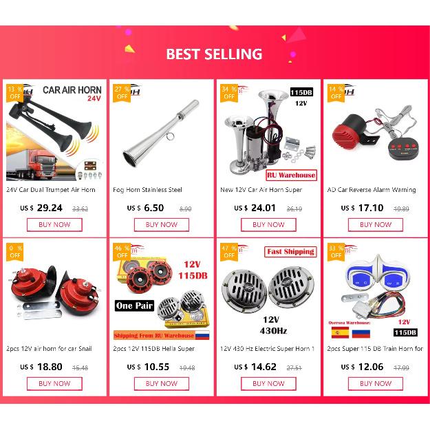 24V Car Dual Trumpet Air Horn Loud Electric Horn Solenoid Valve Loud Speaker Siren For Car Boat truck Trailer Auto Parts