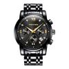Men's Watch Diamond Business Dress Analog Quartz Luxury Waterproof Luminous Date Two Tone Stainless Steel Band Classic Fashion PINDOWS