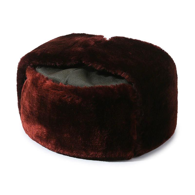 WTEMPO Men's Autumn Winter Windproof Cold-proof Warm Bomber Hats Couple Outdoor Cycling Skiing Faux Fur Ear Protection Plush Hats
