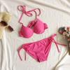 Women's High Waisted Halter Bikini Set Two Piece Swimsuit Bohemian Style Push Up Sexy Tummy Control Holiday Print
