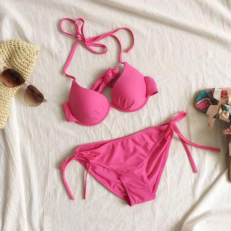 Women's High Waisted Halter Bikini Set Two Piece Swimsuit Bohemian Style Push Up Sexy Tummy Control Holiday Print