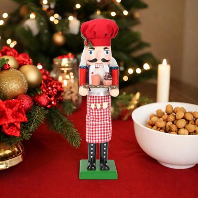 36cm Wooden Nutcracker Ornament Figurines Classic Doll Festival Props Kids Toys