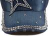 Y2K Pentagram Denim Cloth Baseball Cap Women Fashion Vintage Snapback Men Female Hip Hop Shiny Rhinestone Hat For Spring Autumn
