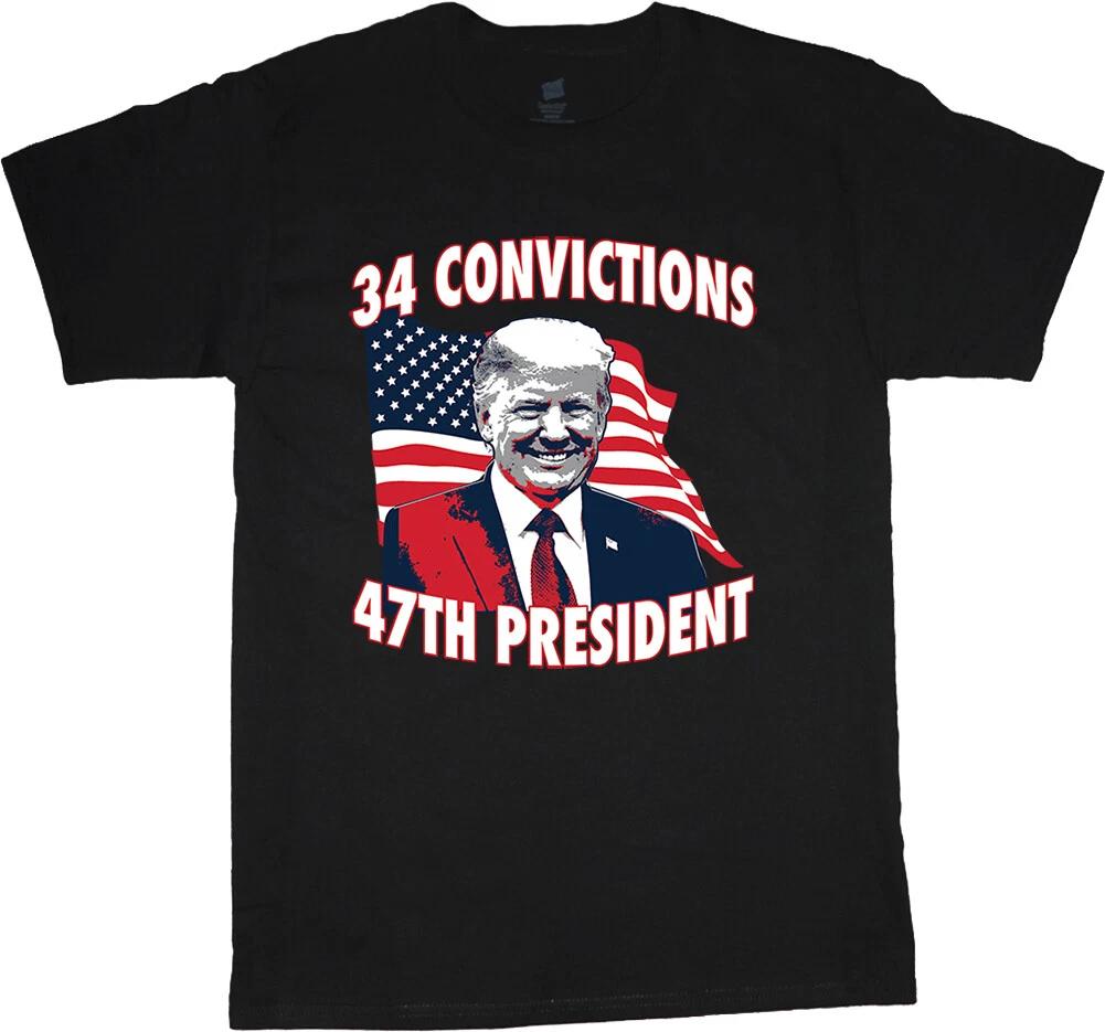 Trump 2024 T-shirt American Flag Trump Felon Vote For Trump Mens Tee Shirt M